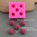 Pink silicone mold with 5 raspberry cavities for fondant and candle making - Silicone / Extra Large 5-hole Raspberry Mold