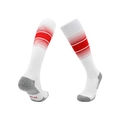 Weiße Fußballsocken mit roten Streifen und grauer Ferse, Profi-Sportstrümpfe Gr. 39-44 - Größe M (Schuhgröße 34-38) / Weiß/Rot
