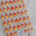 Self-adhesive flame nail stickers TS-516 with vibrant red and yellow color gradients - TS-516 Raging Flame