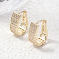 U-förmige goldene Creolen mit funkelndem Zirkonia-Pavé und praktischem Klappverschluss - Gold U-Form Pavé-Stil