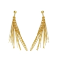 Boucles d'oreilles élégantes en aiguilles de pin dorées avec design minimaliste à franges - Doré