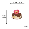 Patch brodé gâteau de cœur pour décoration DIY vêtements 5,7cm x 5,5cm de taille - GZ-4505 Macaron