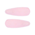 Paire de barrettes à pois roses en tissu avec bords ondulés pour filles et enfants - Pince Goutte à Bord Festonné (Lot de 2) / Rose Pâle-Pois