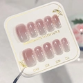 Elegant pink and white gradient blush press-on nails set on a premium handmade craft card - XS / Glue Type