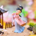 Ancient Chinese Xi Shi resin figurine ornament in soft pastel pink and blue dress - -36 Small Xi Shi