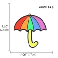 Rainbow umbrella enamel pin badge with vibrant multicolored panels and dimensions - Rainbow Umbrella Style (A00485)