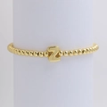 Minimalist 18k gold plated beaded bracelet with a glossy 3D alphabet letter Z pendant - Gold Z