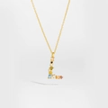 Gold plated S925 silver necklace featuring a colorful crystal letter L pendant - Gold Letter L