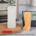 Spiral column silicone mold for handmade DIY candles and finished yellow wavy wax pillar - Twisted Silk Column 4 LZ-473