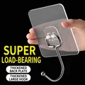 Transparent adhesive wall hook with thickened PVC base and sturdy reinforced metal hook - Thickened and Reinforced / Transparent Large Hook