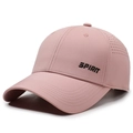 Pink quick-dry breathable mesh baseball cap with SPIRIT text for outdoor sports - Adjustable / Light Pink