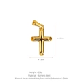 18K gold-plated stainless steel cross pendant with crystals, height 2.3cm and width 1.5cm - C09 Style (2.3x1.5cm) / Gold
