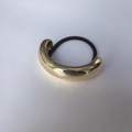 Minimalist gold alloy curved hair ring with high-elasticity black rubber band hair tie - Thick Single Ring Hair Tie (1.8*6cm) / Gold
