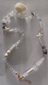 Ocean theme beaded necklace with white shells, faux pearls and starfish charms - KC Gold Beads (5684)