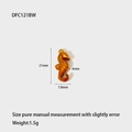 Waterproof orange enamel seahorse pendant in stainless steel for DIY jewelry making - Seahorse-DFC121BW-Orange Red