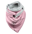 Pink and grey dandelion print thermal scarf with metal buckle for women - 59-Pink Dandelion