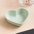 Light green heart-shaped seasoning dish with minimalist wheat straw texture finish - Nordic Green