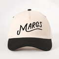 Gorra de béisbol MARGS bordada vintage en estilo bicolor crema y negro puro - Talla única / Beige y Negro