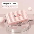 Pink suitcase-style 7-day pill organizer made of food-grade PP and silicone - Large / Pink