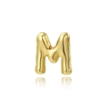 Close-up of polished 18K gold plated letter M pendant with high gloss finish and reflection - Letter M (Pendant)