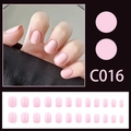 Glossy cherry pink press-on nails set in rounded rectangular shape, 24 pieces in pack - Cherry Blossom Pink (C016) / 24 Pcs/Set