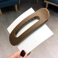 Minimalist matte dark brown shark hair claw clip for women with premium finish - Matte Coffee
