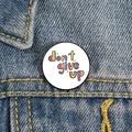Mental Health enamel pin with 'Don't Give Up' quote on dark blue denim jacket - XZ4788-Don't Give Up Slogan