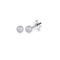 Detailed macro view of silver frosted ball stud earring with threaded screw back - Frosted Ball (1.2mm)