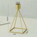 Matte gold geometric iron candle holder in pyramid shape with 16.5cm height - Short Version / Gold