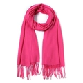 Écharpe rose effet cachemire avec franges pour femme, châle d'hiver doux et chaud - 70*200cm / Rouge Rose