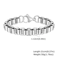 Pulsera de cadena hecha a mano para hombre en acero inoxidable plateado de 21cm - Plateado