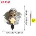 Acrylic 2D fairy plant stake with glowing ball and wings for garden flower pot decor - No.36 (0.2cm Thickness)