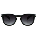 Lunettes de soleil rectangulaires avec monture noire, verres dégradés gris et détails argent - Monture Noir Brillant Verres Gris