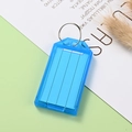Etiqueta para llaves azul translúcida con aro metálico y papel blanco para escribir - Azul