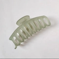 Oversized matte light green shark hair claw clip with resin finish for thick hair - 11cm Matte Bone - Green / Bulk (No Packaging)
