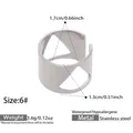 Bague ouverte en acier inoxydable argenté avec design géométrique carré évidé taille US 6 - Style Creux Triangle (Y192) / Acier