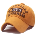 Cappellino da baseball NYS arancione in cotone con ricamo 3D e visiera curva - Regolabile / Giallo