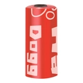 Biodegradable bright red dog waste bag roll with white Doggie graphic print - New Red / 1.5 Silk
