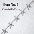 Detailed view of 21mm wide stainless steel starfish link chain for DIY jewelry making - 6# Starfish Chain (Width 21mm/Meter)