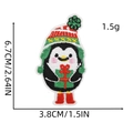 Detailed size view of Christmas penguin embroidery patch with height and width dimensions - Penguin With Gift Box Style