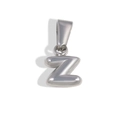 Polished silver stainless steel bubble letter Z pendant with a glossy metallic 3D finish - Z-Steel