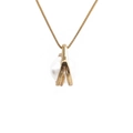 Collana dorata minimalista con pendente geometrico irregolare e una perla bianca - Ciondolo A Gabbia Di Perle Dorate