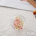 7cm clear crystal ball with real pink and white dried flowers on lace tablecloth - Red & White Daisy Ball 7cm (Gift Box)