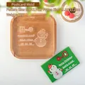 Christmas postcard style cookie mold with snowman pattern for DIY holiday baking deco - Postcard Stamp