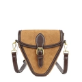 Bruine matte PU-leren zadeltas met vintage gouden gesp en een schouderriem - Bruin