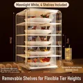 5-layer transparent food storage box in moonlight white with 4 removable dividers - Large 5-Tier Moonlight White