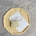 Mini handmade pearl woven crossbody bag in white for women with a long strap - Pearl Double Strap Finished (7x9.5cm)