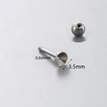 Ασημί σκουλαρίκι τιτανίου F136 με μπίλια 4mm και βιδωτή μπάρα 0.8x6mm εξάρτημα - 3,5 MM Βάση Τρυπανιού (Μπάρα Και Μπάλα)