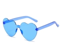 Translucent blue heart shaped sunglasses with matching frames for a stylish party look - Dark Blue
