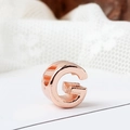 Rose gold letter G bead charm for DIY bracelets in a polished metal finish - Letter G / Rose Gold